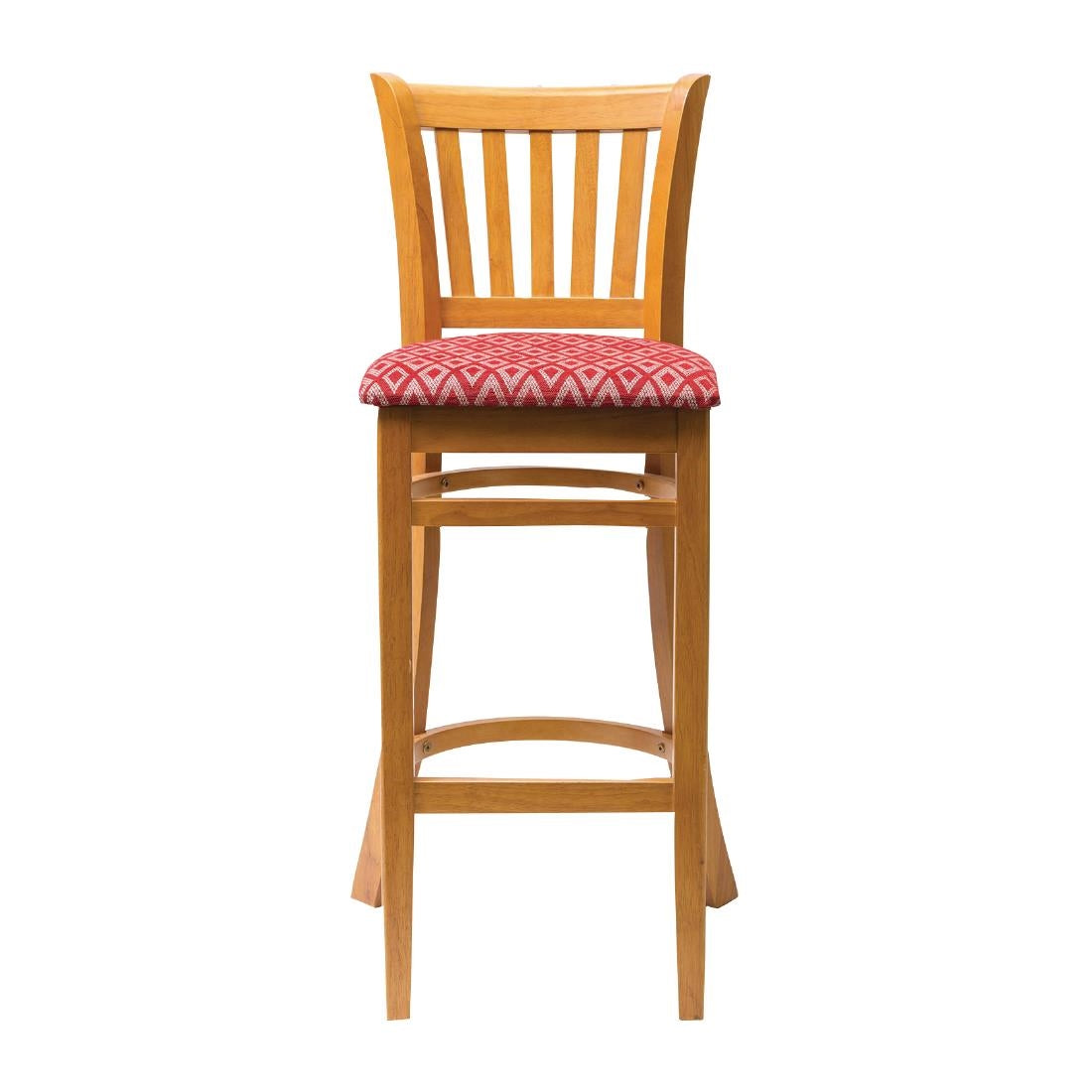 Manhattan Soft Oak Bar Chair with Red Diamond Padded Seat
