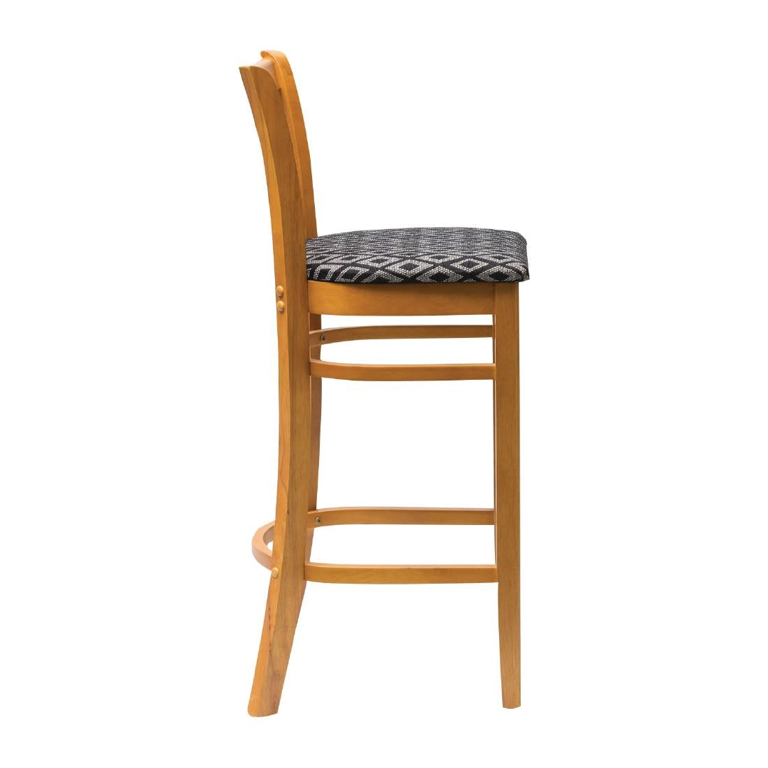 Manhattan Soft Oak Bar Chair with Black Diamond Padded Seat
