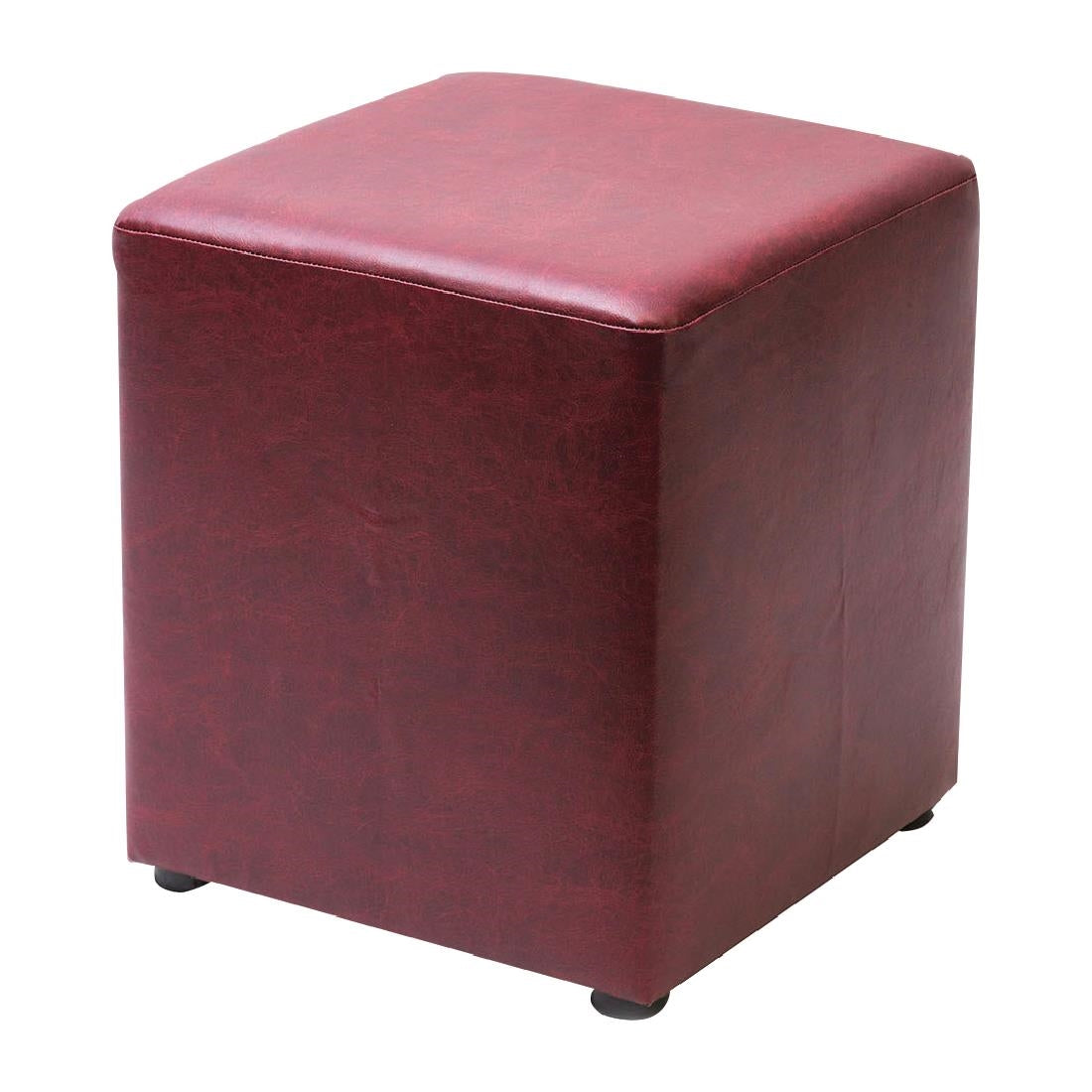 Cube Faux Leather Bar Stool Garnet (2 Pack)