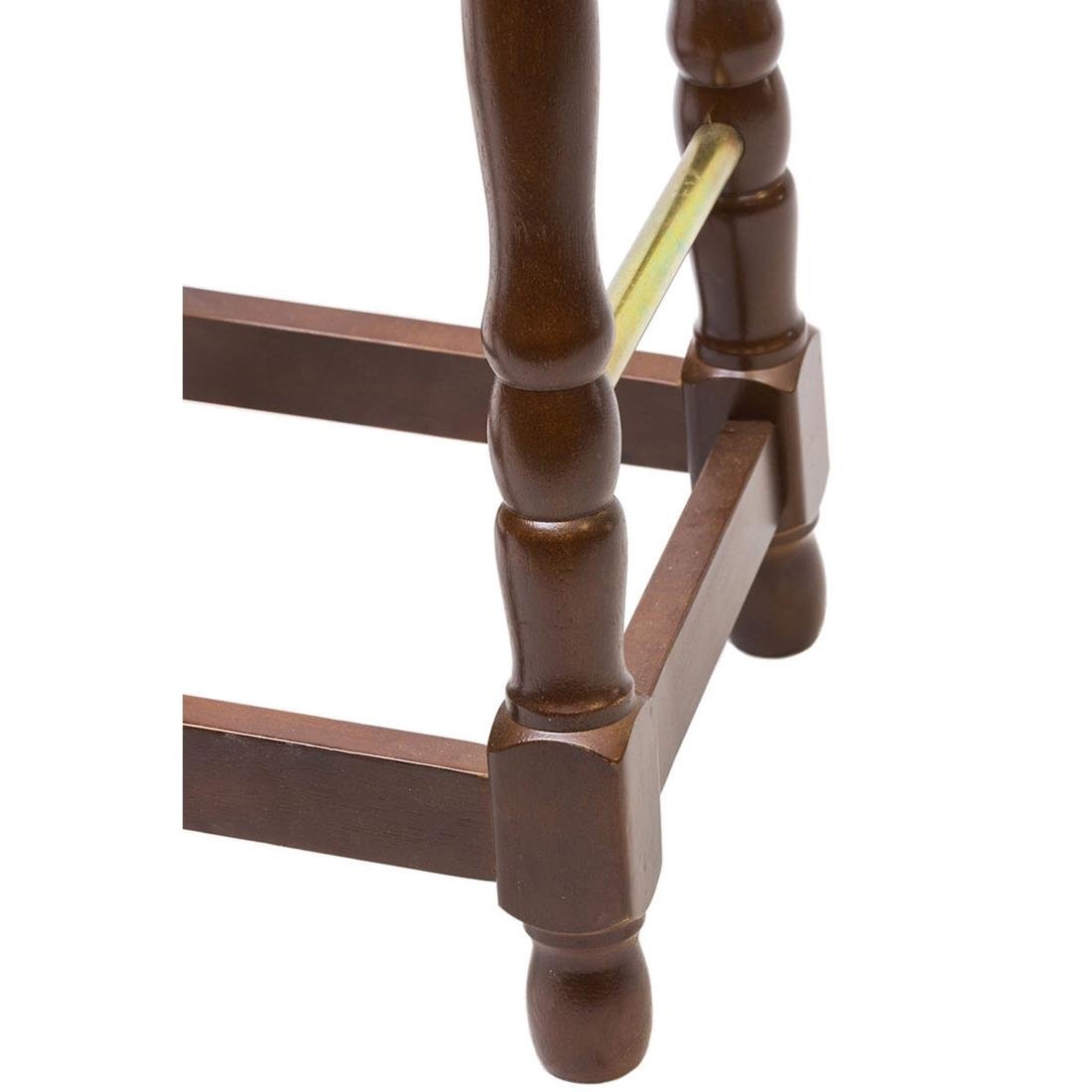 Classic Dark Wood High Bar Stool with Blue Diamond Seat (2 Pack)