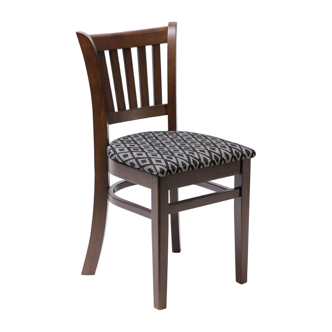 Manhattan Dark Walnut Dining Chair with Black Padded Seat (2 Pack)