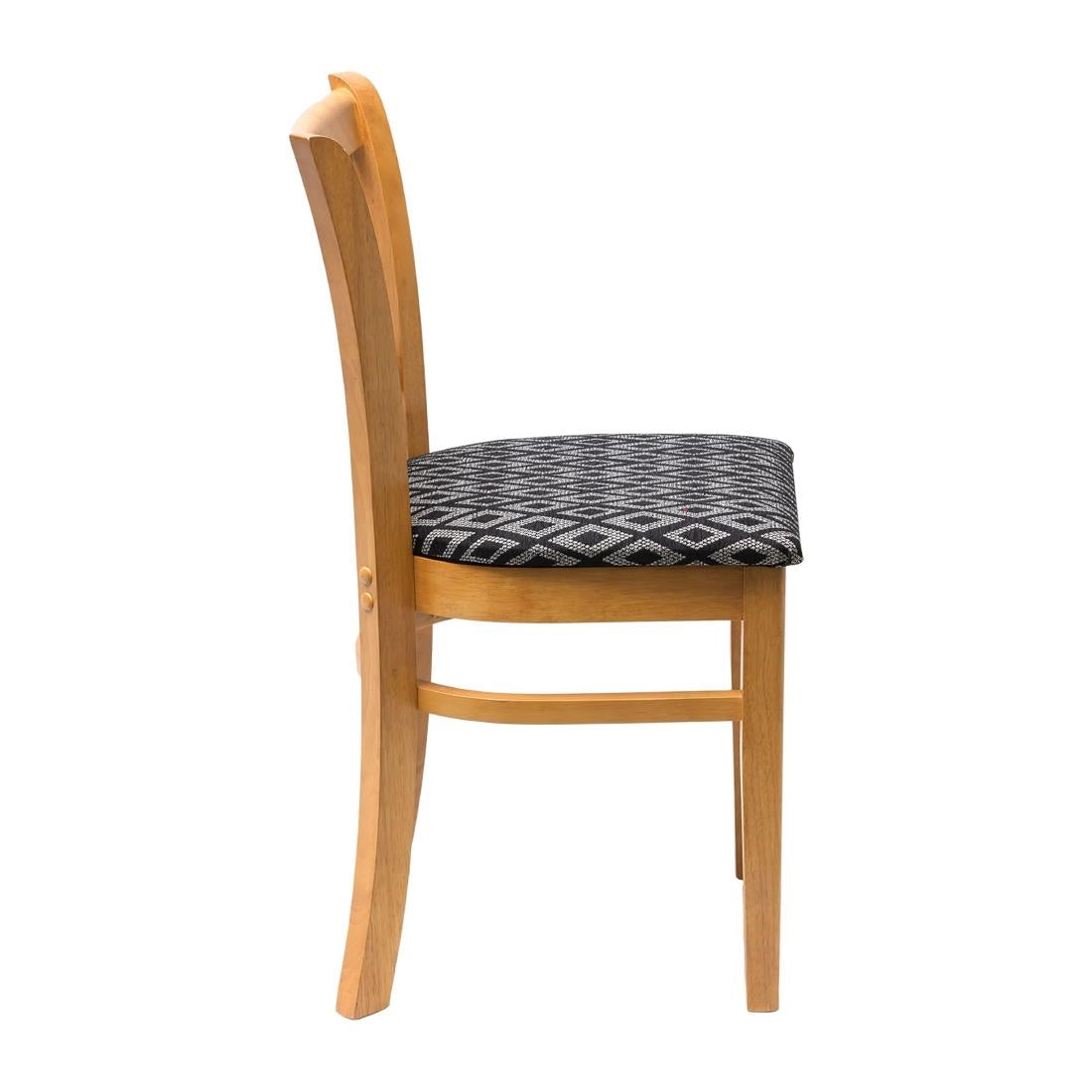 Manhattan Soft Oak Dining Chair with Black Diamond Padded Seat (2 Pack)