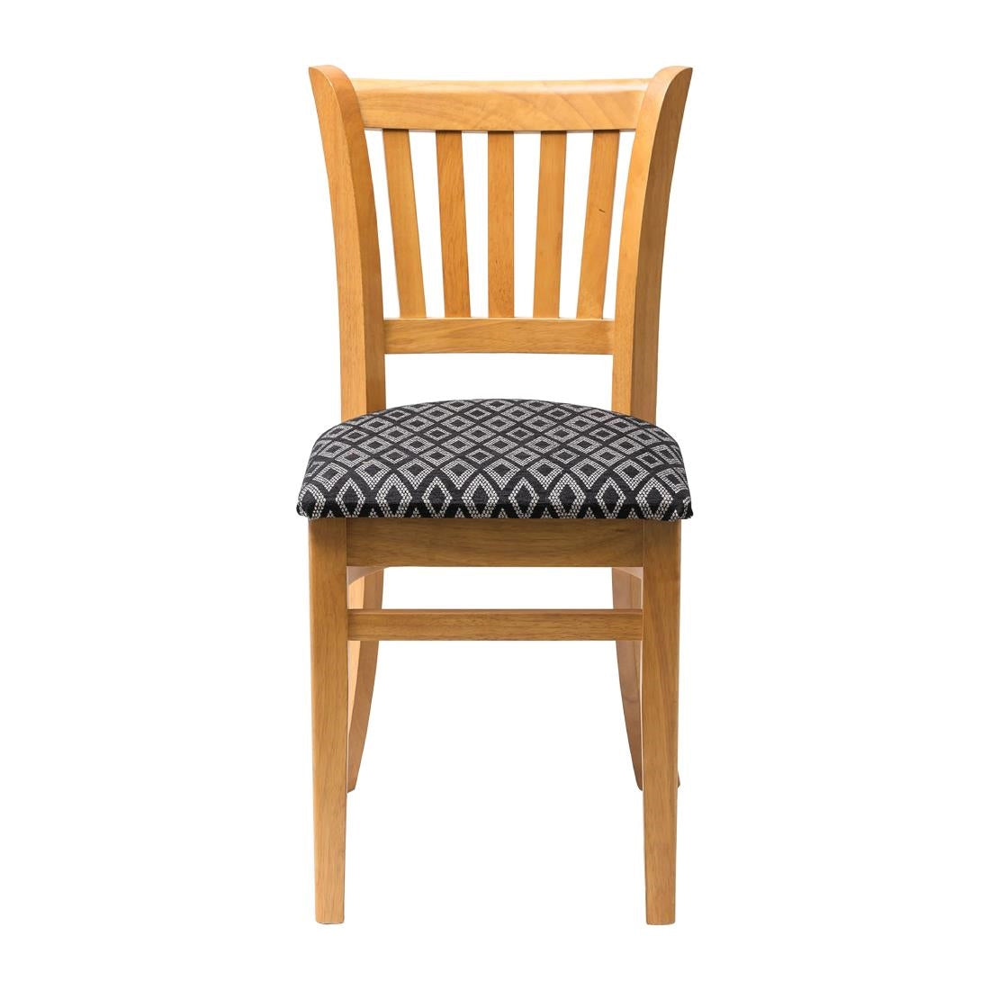 Manhattan Soft Oak Dining Chair with Black Diamond Padded Seat (2 Pack)
