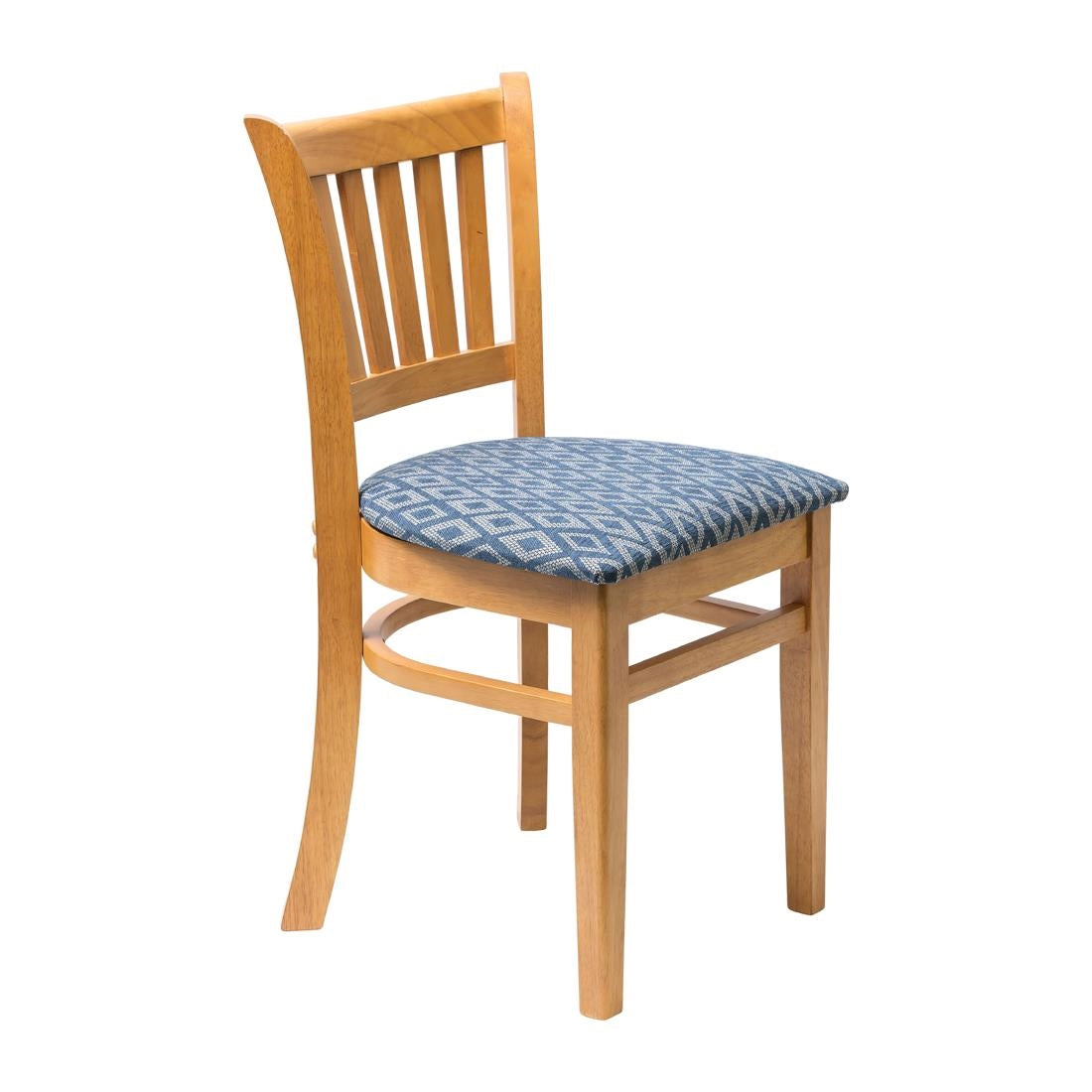 Manhattan Soft Oak Dining Chair with Blue Diamond Padded Seat (2 Pack)