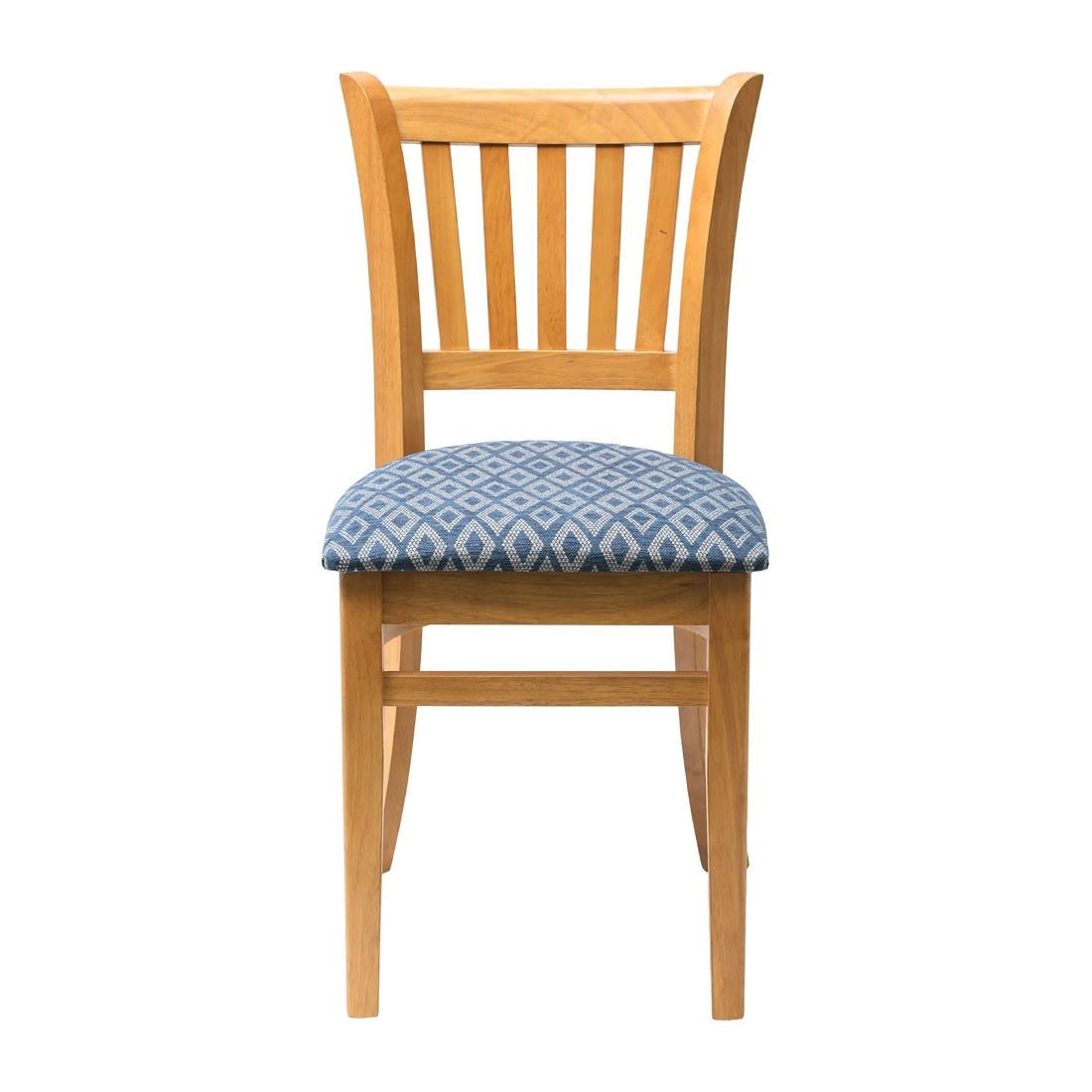 Manhattan Soft Oak Dining Chair with Blue Diamond Padded Seat (2 Pack)