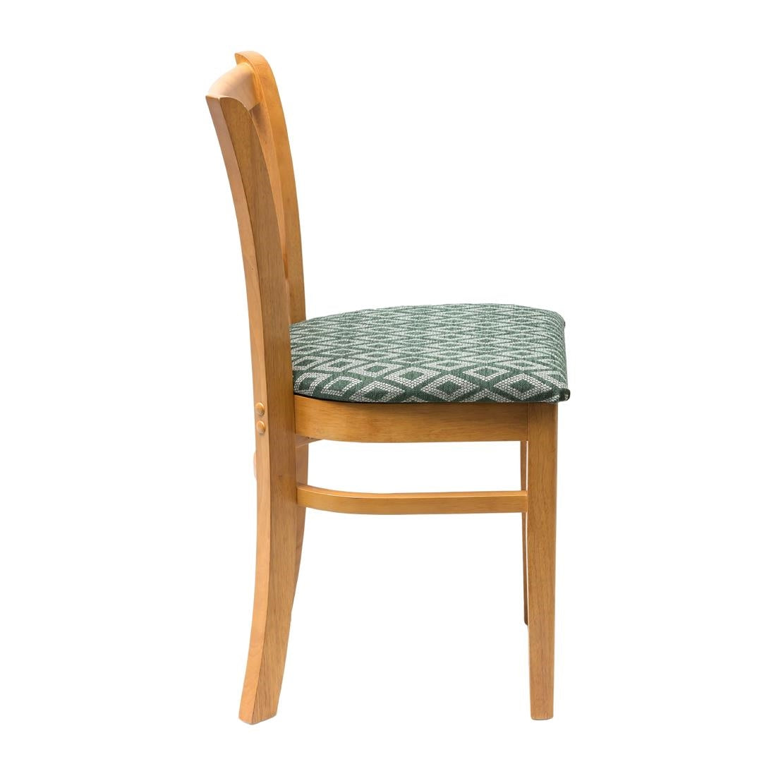 Manhattan Soft Oak Dining Chair with Green Diamond Padded Seat (2 Pack)