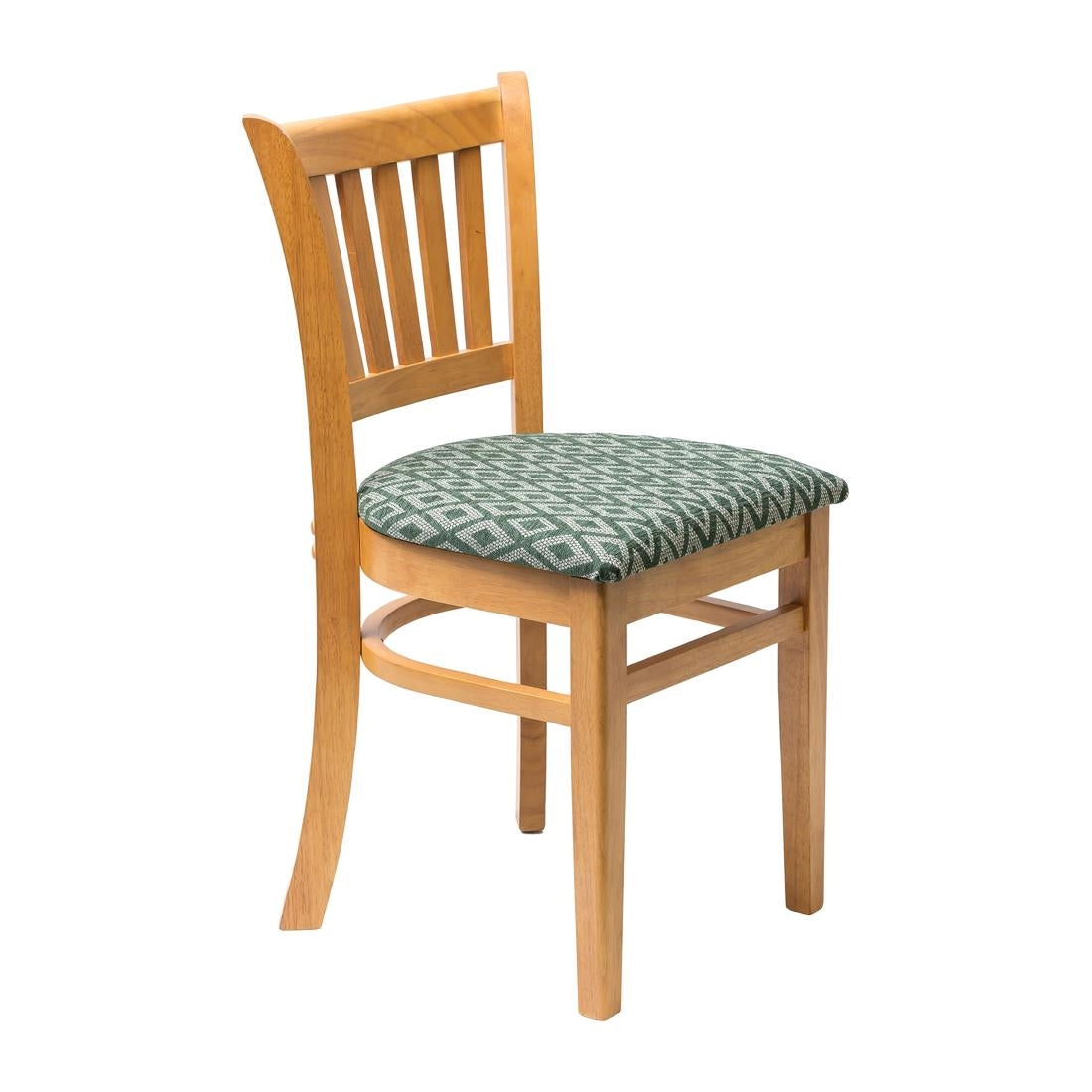 Manhattan Soft Oak Dining Chair with Green Diamond Padded Seat (2 Pack)