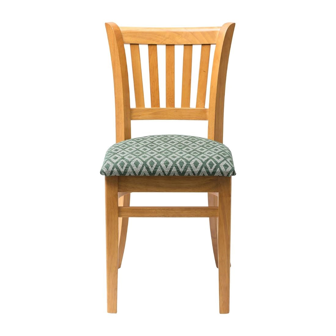 Manhattan Soft Oak Dining Chair with Green Diamond Padded Seat (2 Pack)