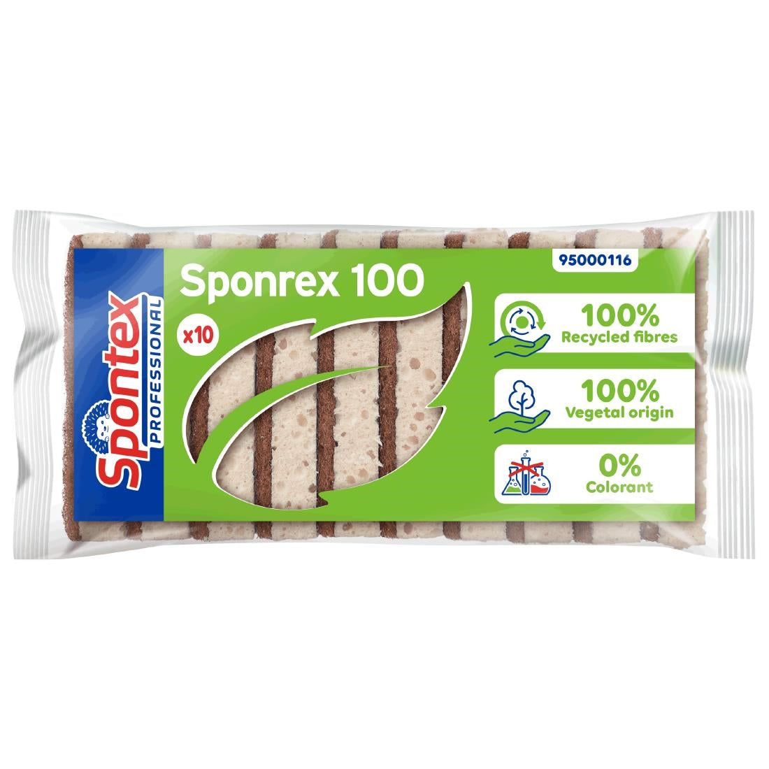 Spontex Sponrex 100% Recycled Scouring Sponge (10 Pack)