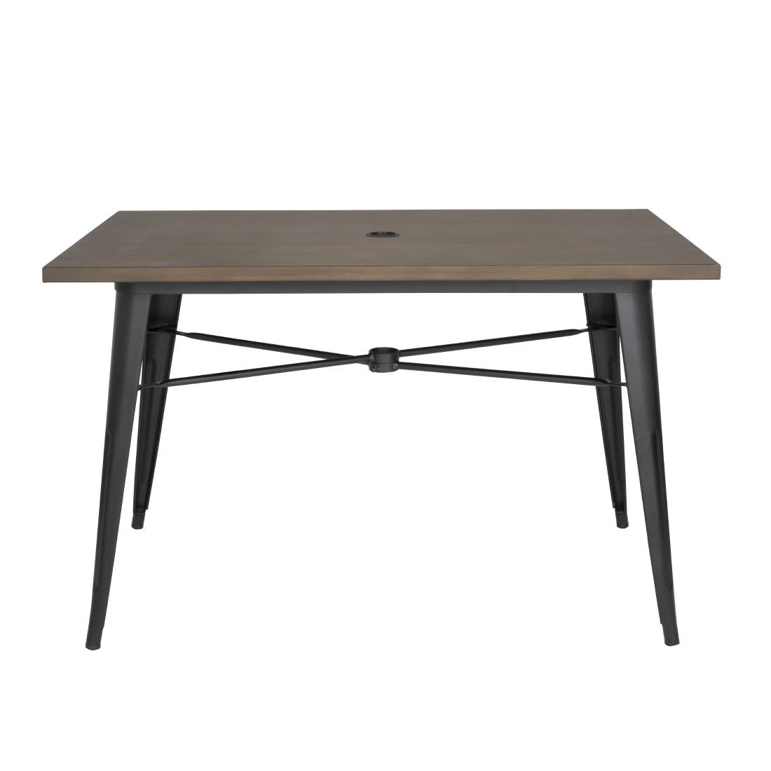 Bolero Complete Outdoor Aluminium Table Dark Wood Effect 1200x760mm