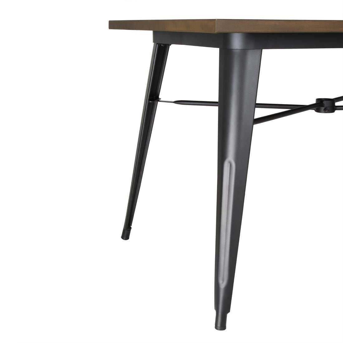 Bolero Complete Outdoor Aluminium Table Dark Wood Effect 1200x760mm