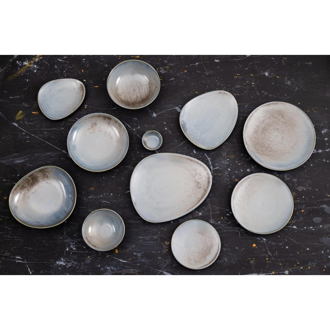 Olympia Ember Triangle Plates Blue 190mm (6 Pack)