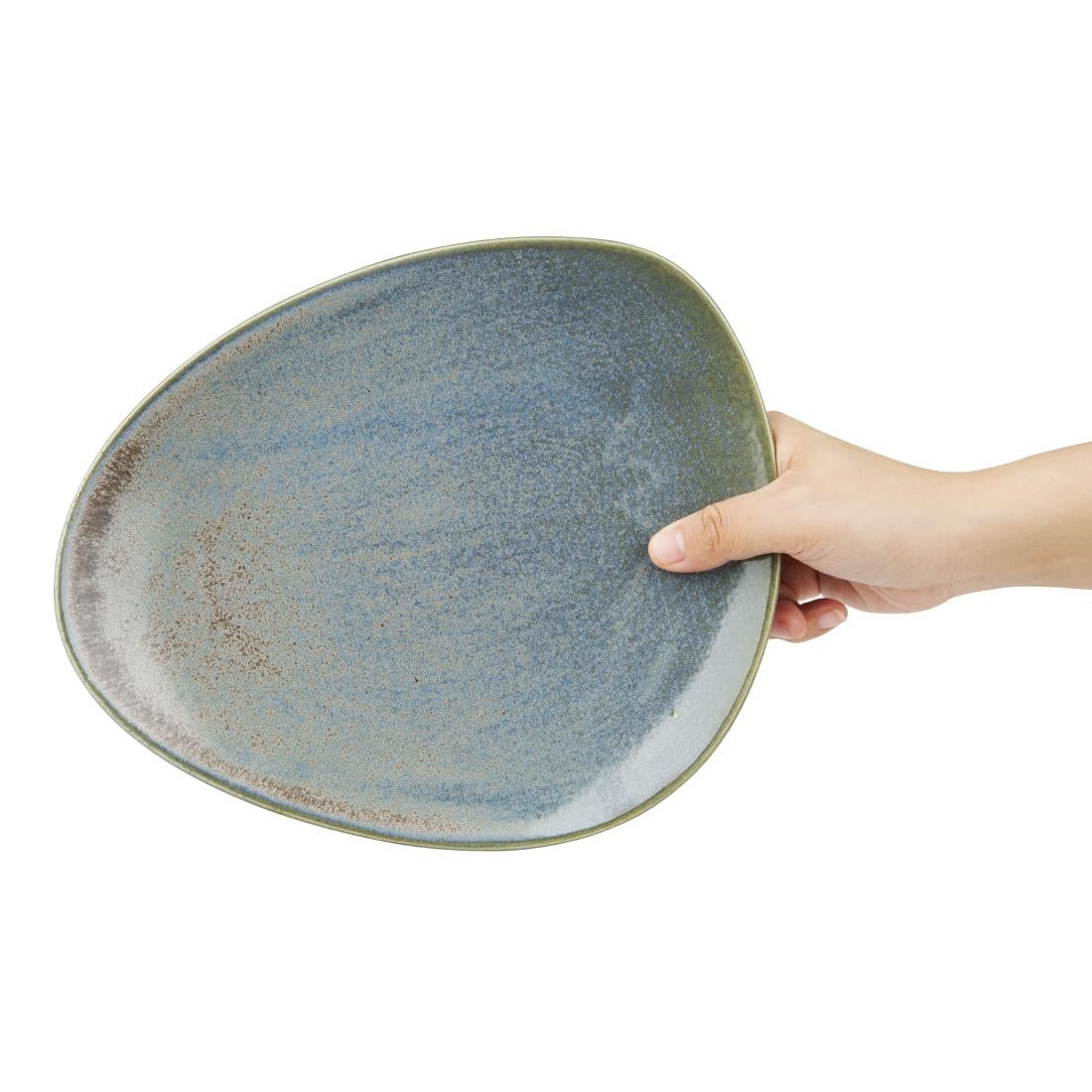 Olympia Ember Triangle Plates Blue 250mm (6 Pack)