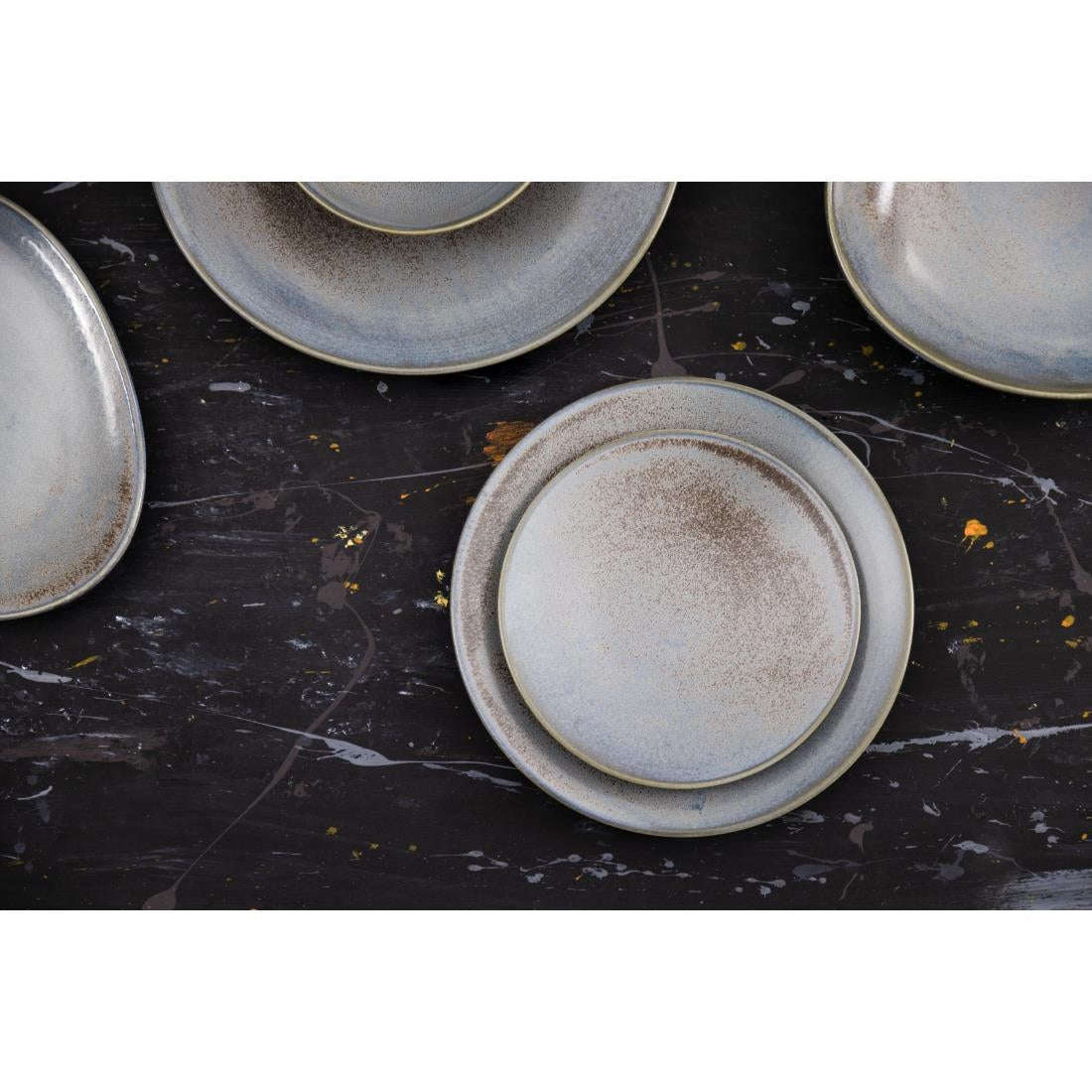 Olympia Ember Triangle Plates Blue 250mm (6 Pack)