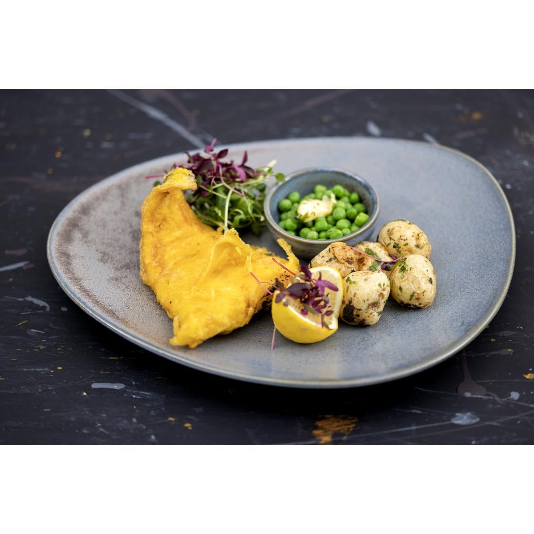 Olympia Ember Triangle Plates Blue 250mm (6 Pack)