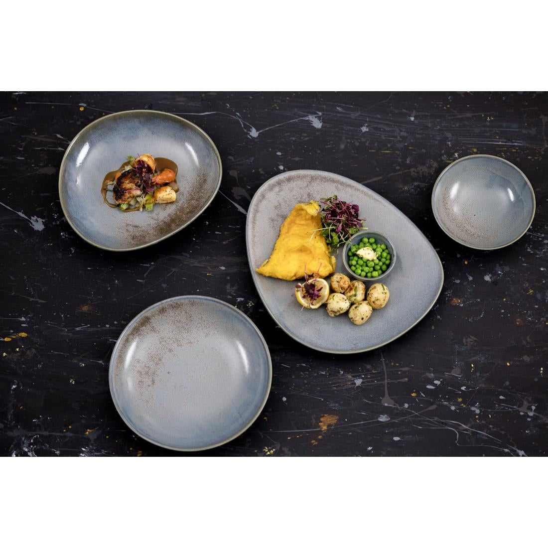 Olympia Ember Coupe Bowls Blue 152mm (6 Pack)