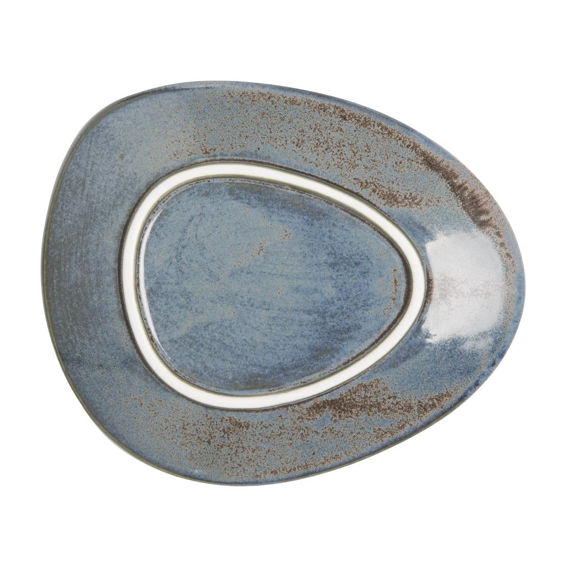 Olympia Ember Triangle Plates Blue 190mm (6 Pack)