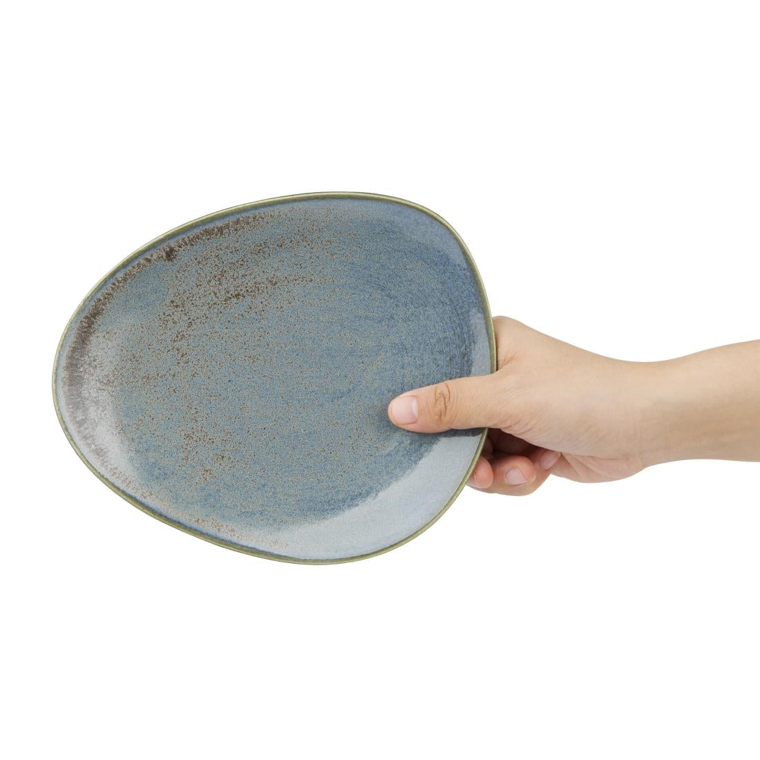 Olympia Ember Triangle Plates Blue 190mm (6 Pack)