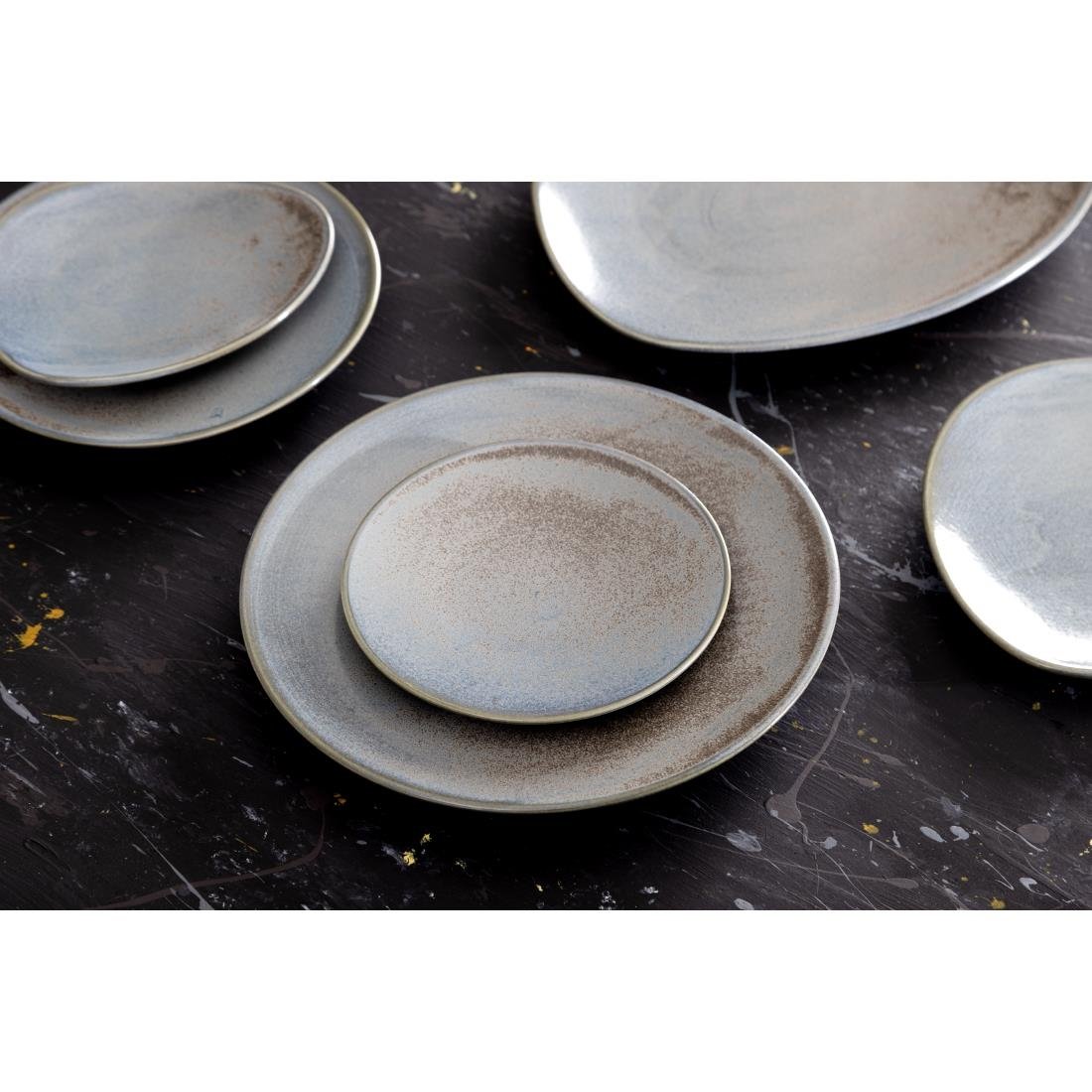 Olympia Ember Triangle Plates Blue 308mm (4 Pack)