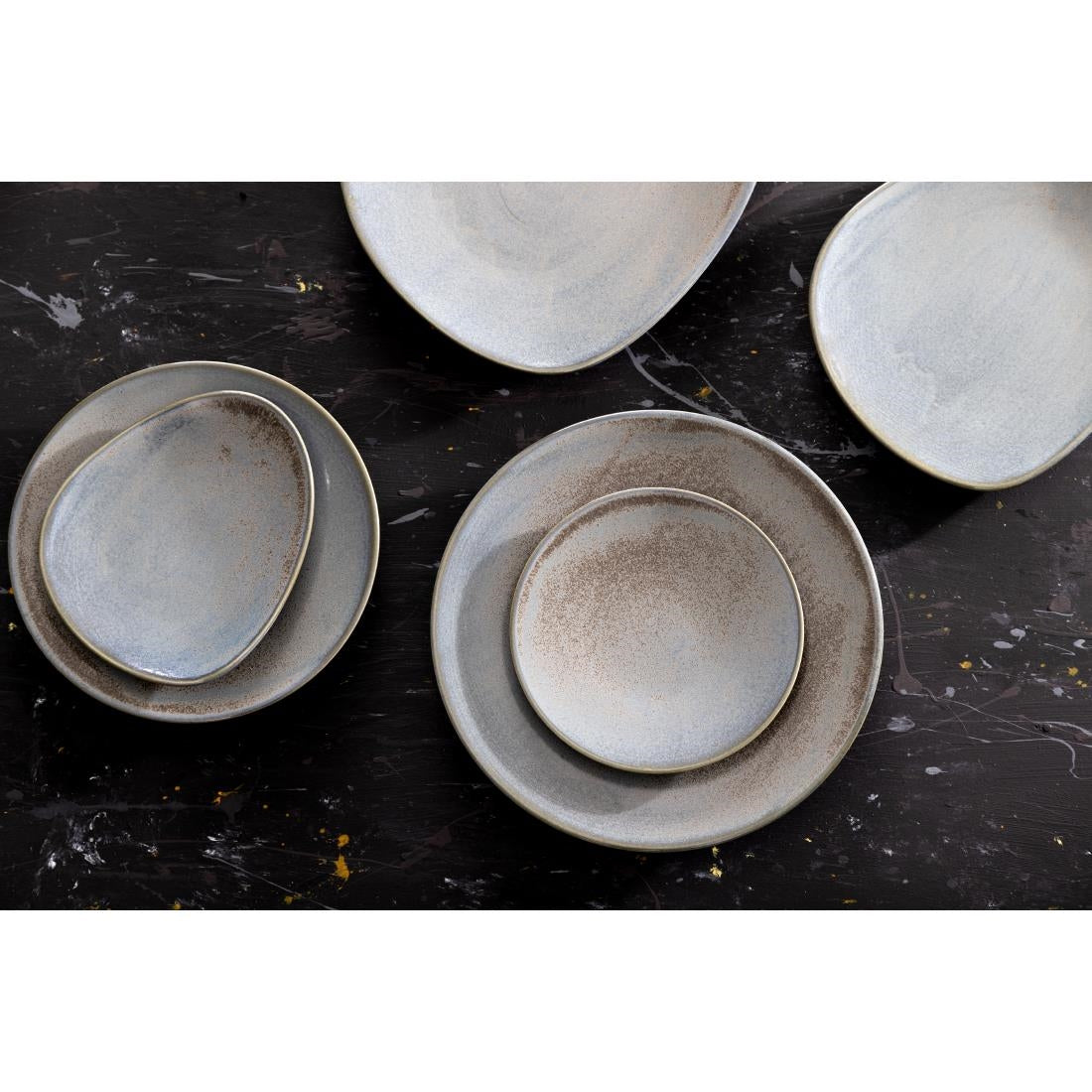 Olympia Ember Low Coupe Bowls Blue 230mm (4 Pack)