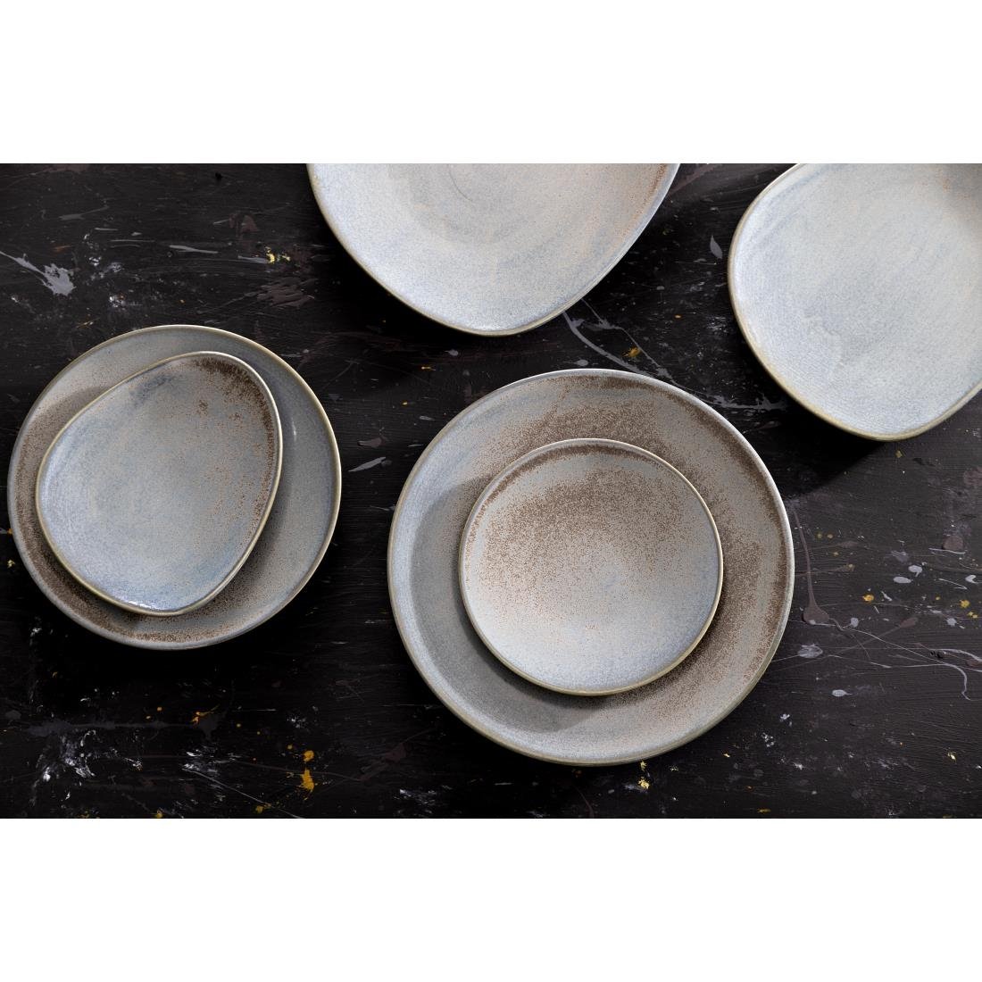 Olympia Ember Triangle Plates Blue 308mm (4 Pack)