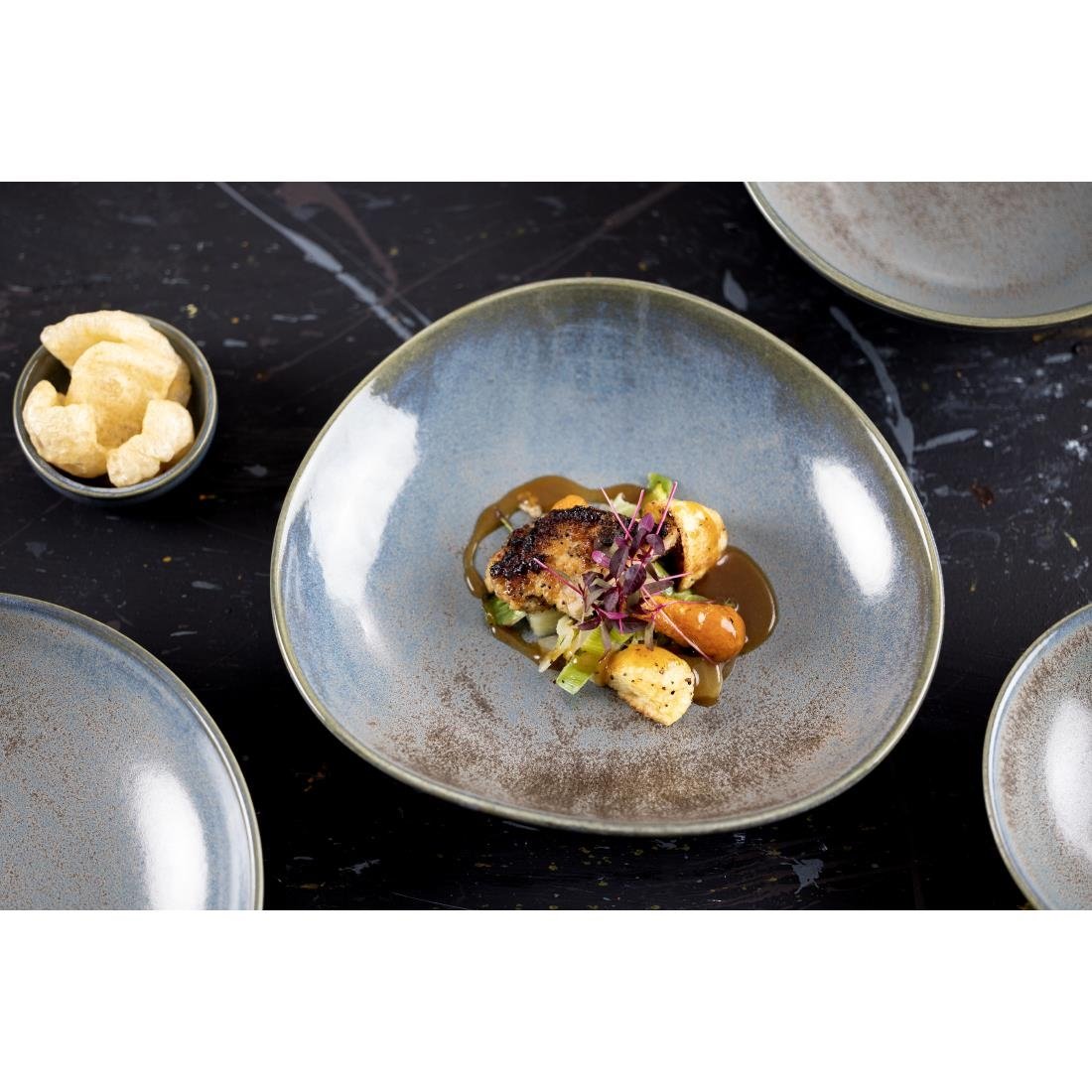 Olympia Ember Triangle Bowls Blue 245mm (4 Pack)