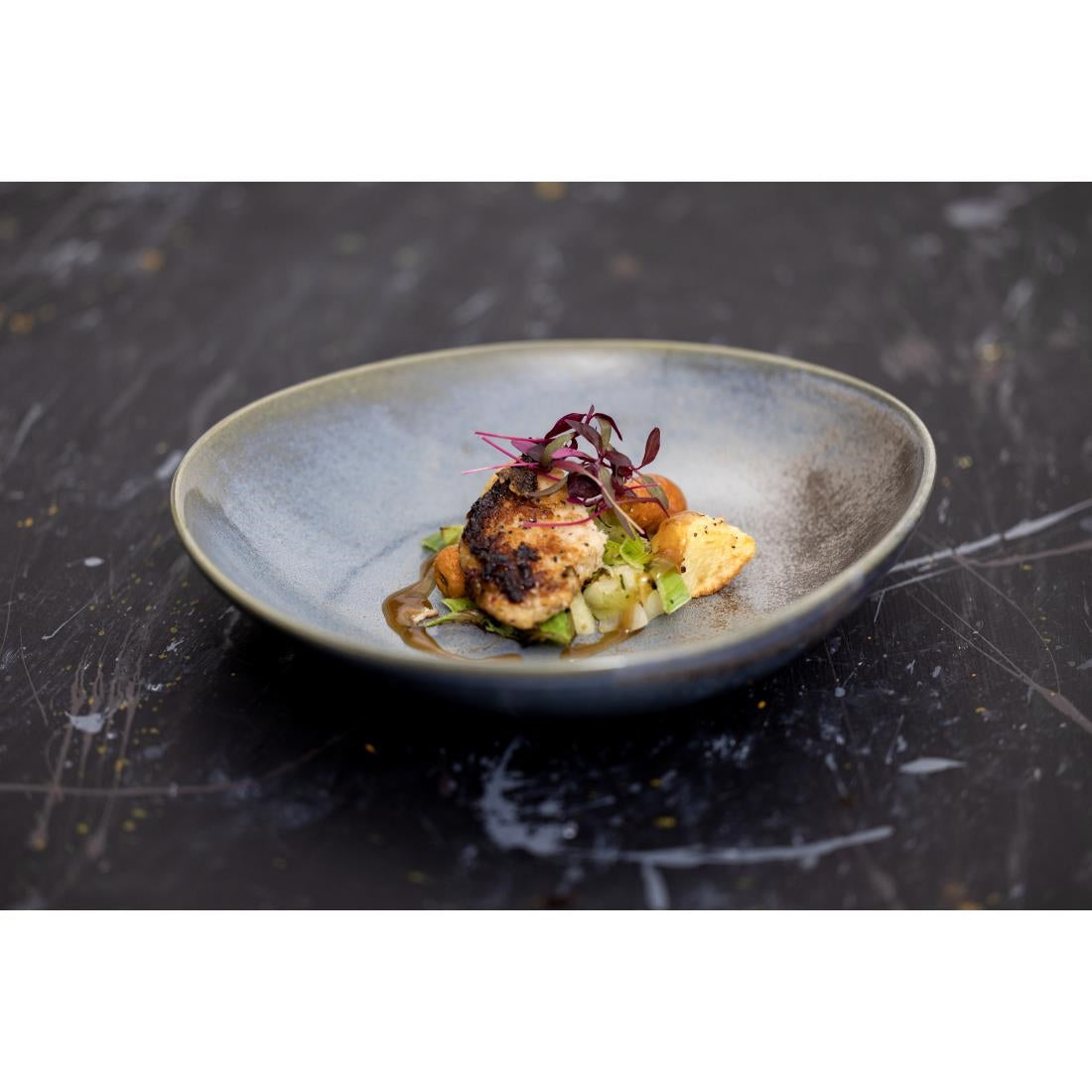 Olympia Ember Triangle Bowls Blue 245mm (4 Pack)