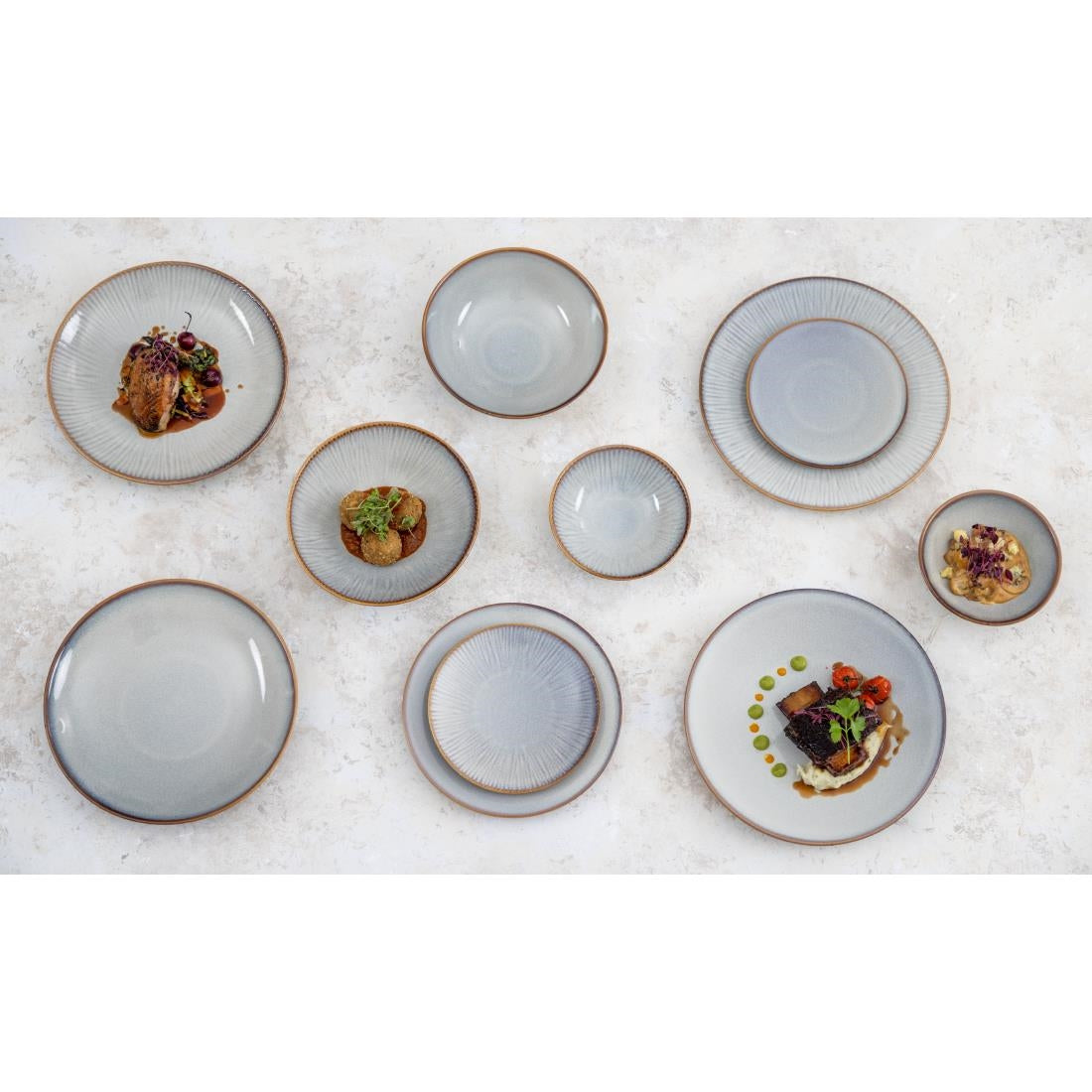 Olympia Drift Plain Coupe Low Bowls 260mm (4 Pack)