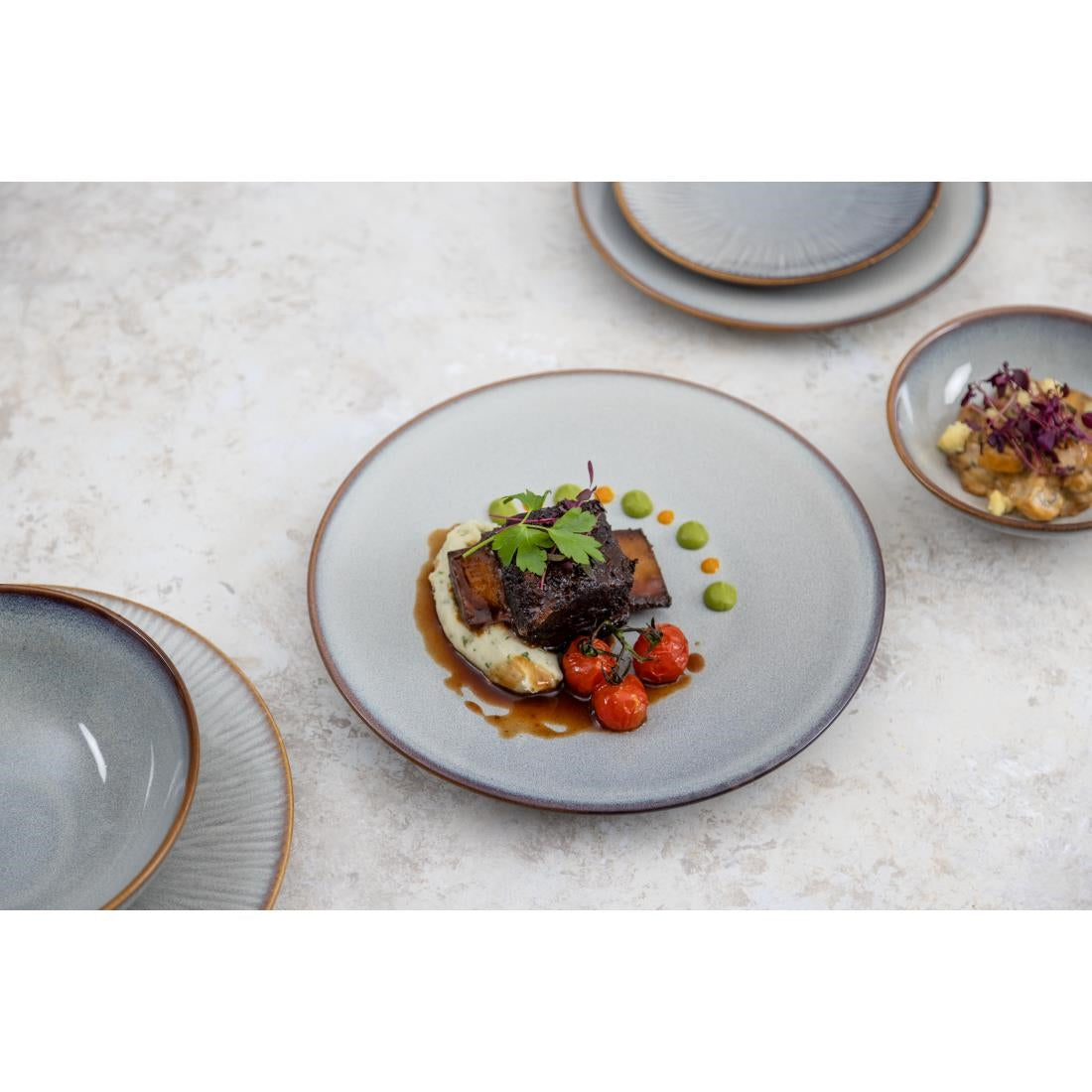 Olympia Drift Embossed Coupe Plates 220mm (6 Pack)