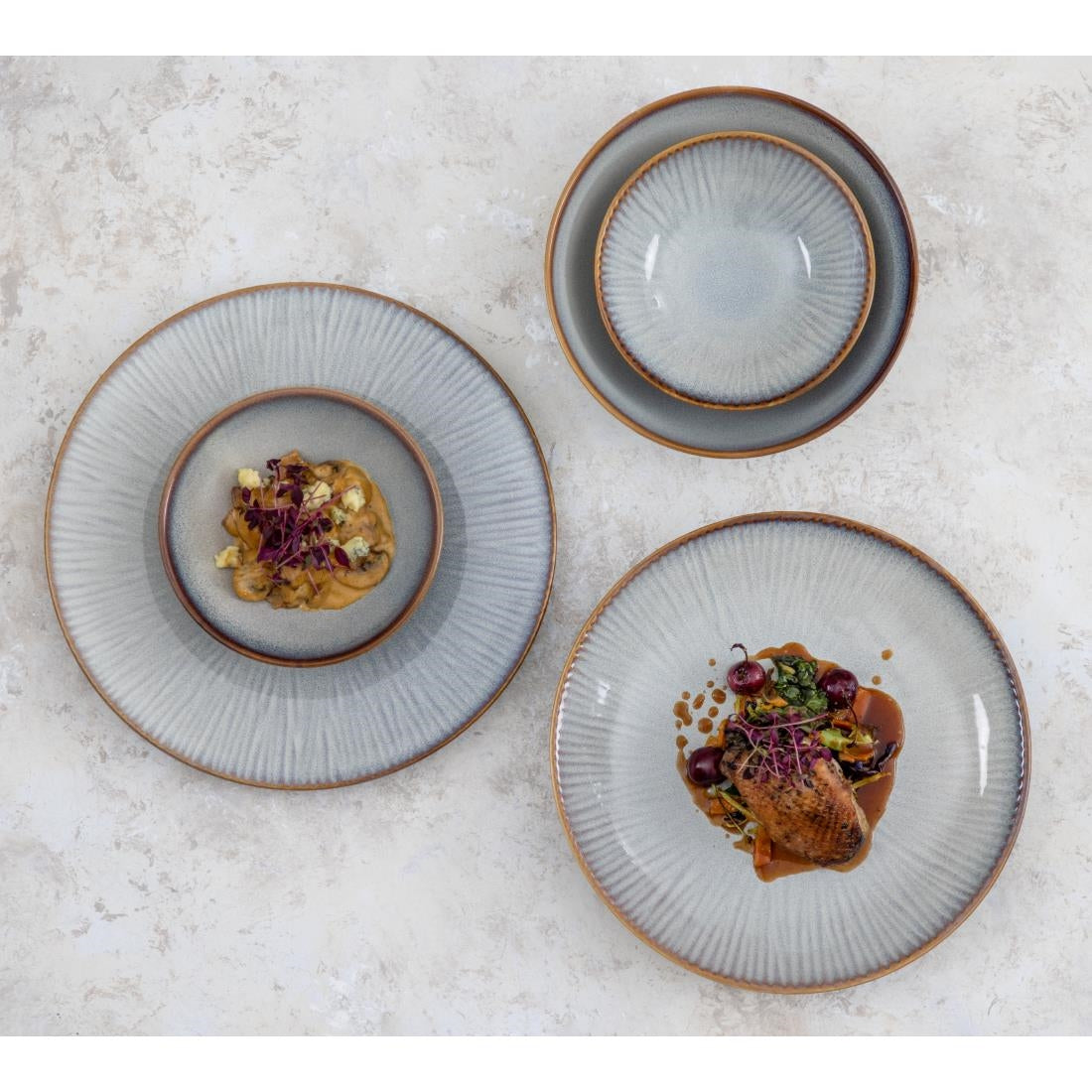 Olympia Drift Embossed Coupe Plates 220mm (6 Pack)