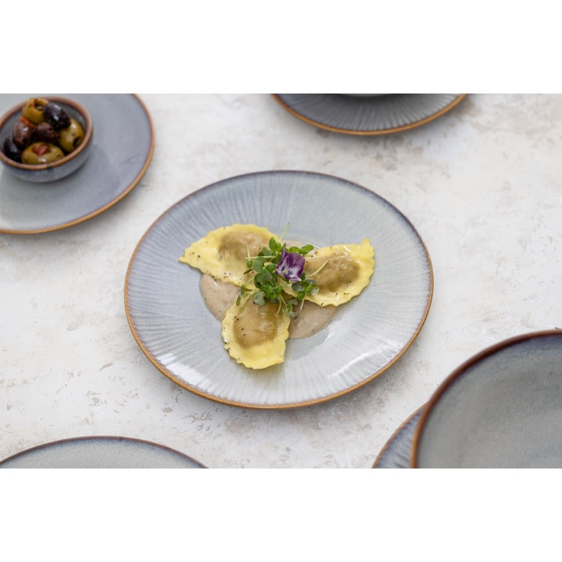 Olympia Drift Embossed Coupe Plates 220mm (6 Pack)