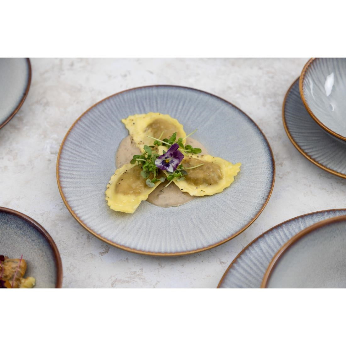 Olympia Drift Embossed Coupe Plates 220mm (6 Pack)