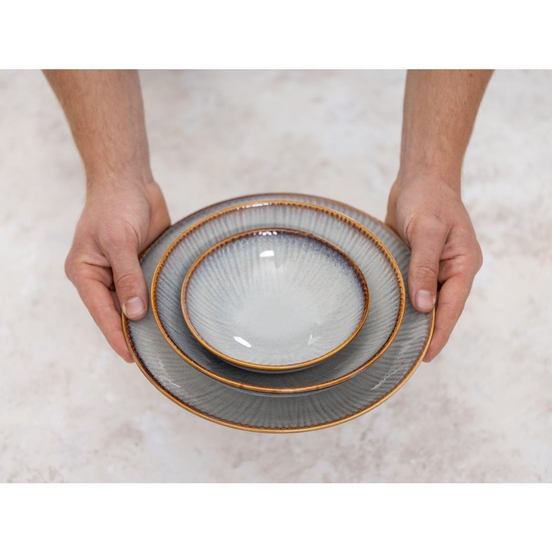 Olympia Drift Embossed Coupe Bowls 205mm (4 Pack)