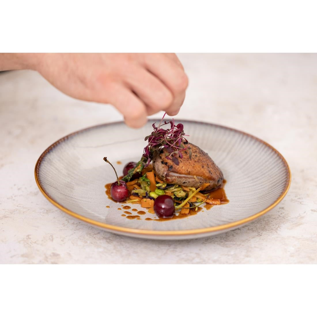 Olympia Drift Embossed Coupe Low Bowls 260mm (4 Pack)