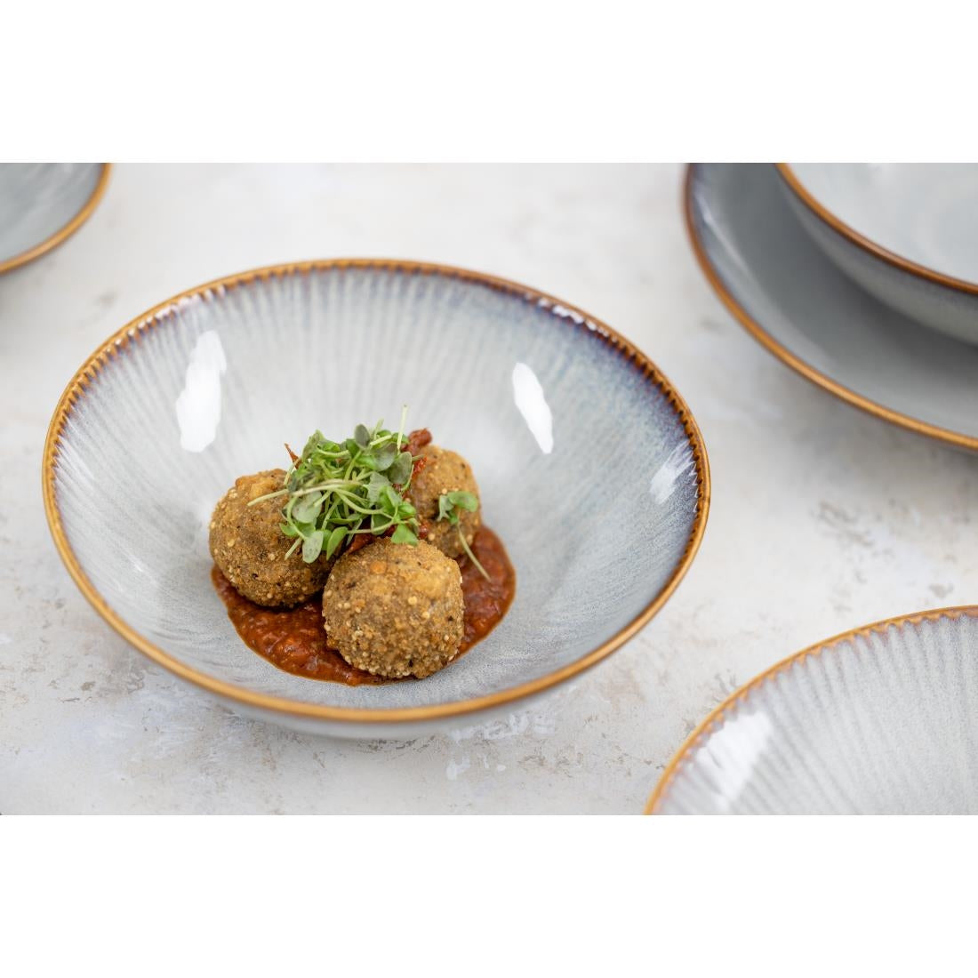 Olympia Drift Embossed Coupe Bowls 205mm (4 Pack)