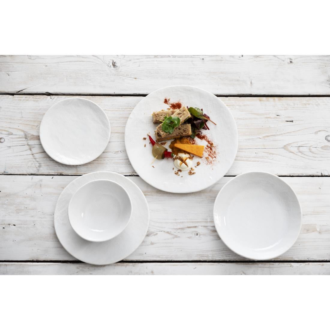 Olympia Denim Coupe Plates White 285mm (4 Pack)