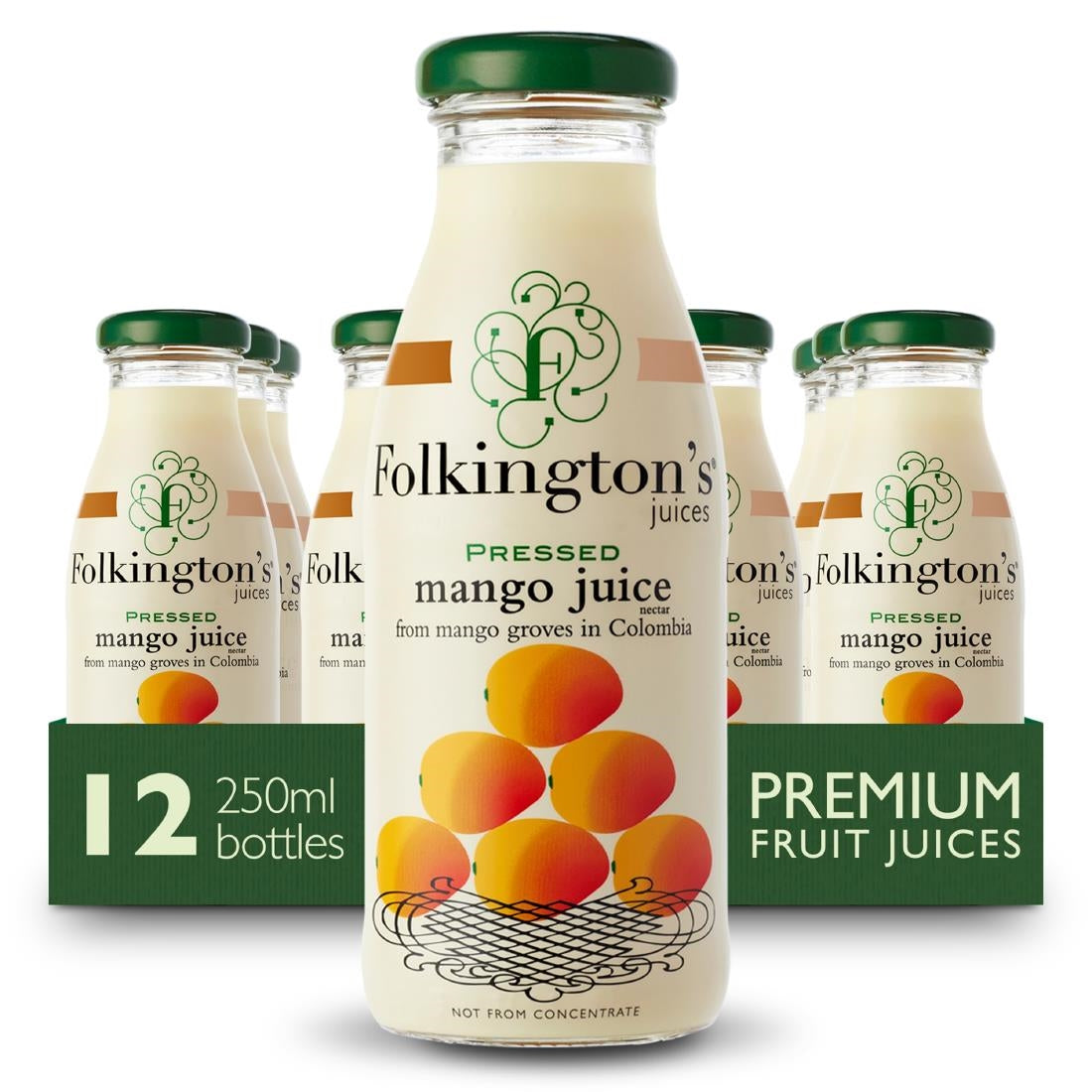 Folkington's Juices Mango Glass Bottle 250ml (12 Pack)