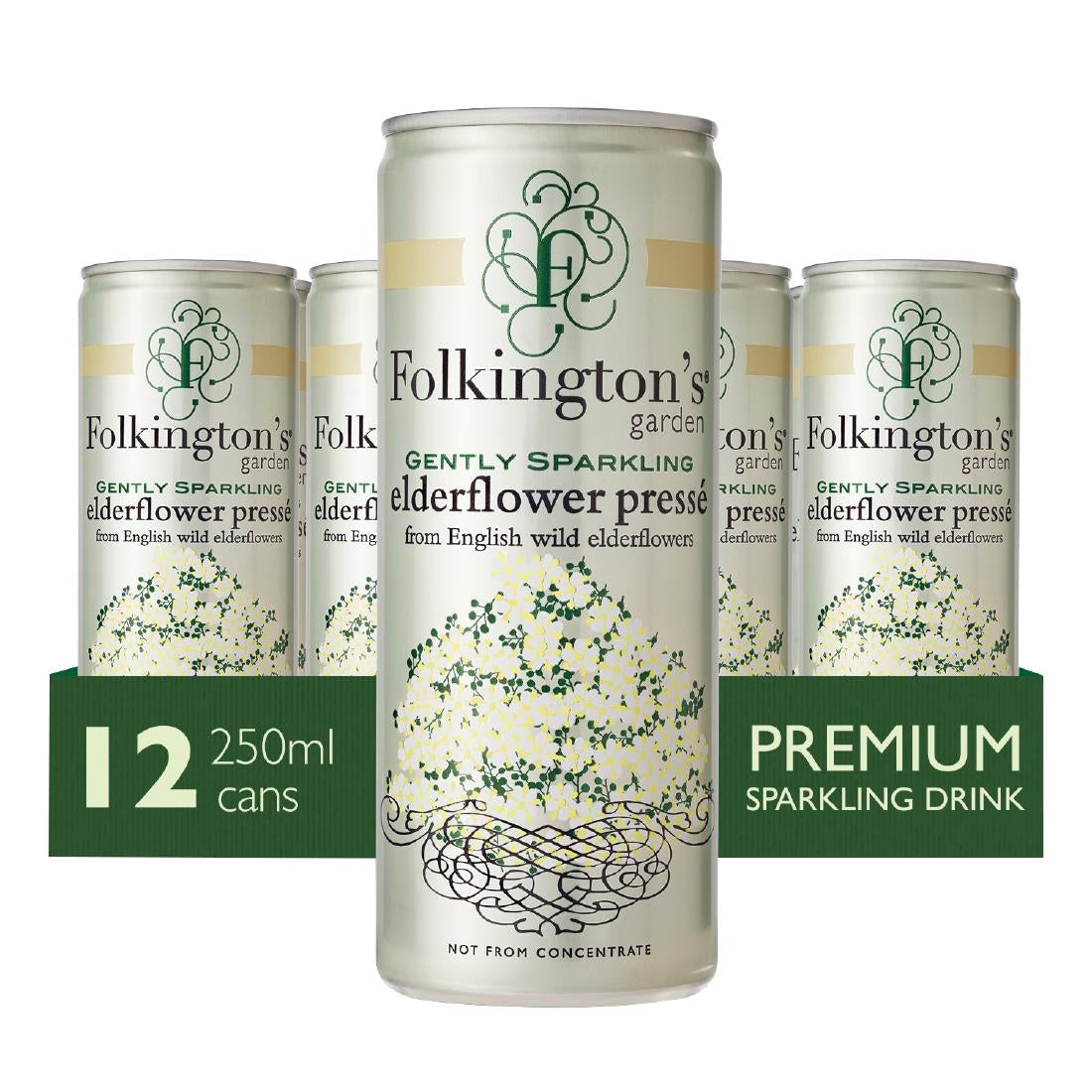 Folkington's Sparkling Drinks Elderflower Can 250ml (12 Pack)