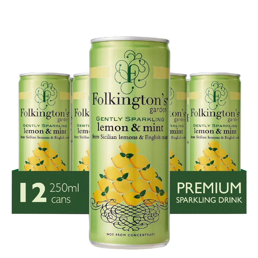 Folkington's Sparkling Drinks Lemon & Mint Can 250ml (12 Pack)