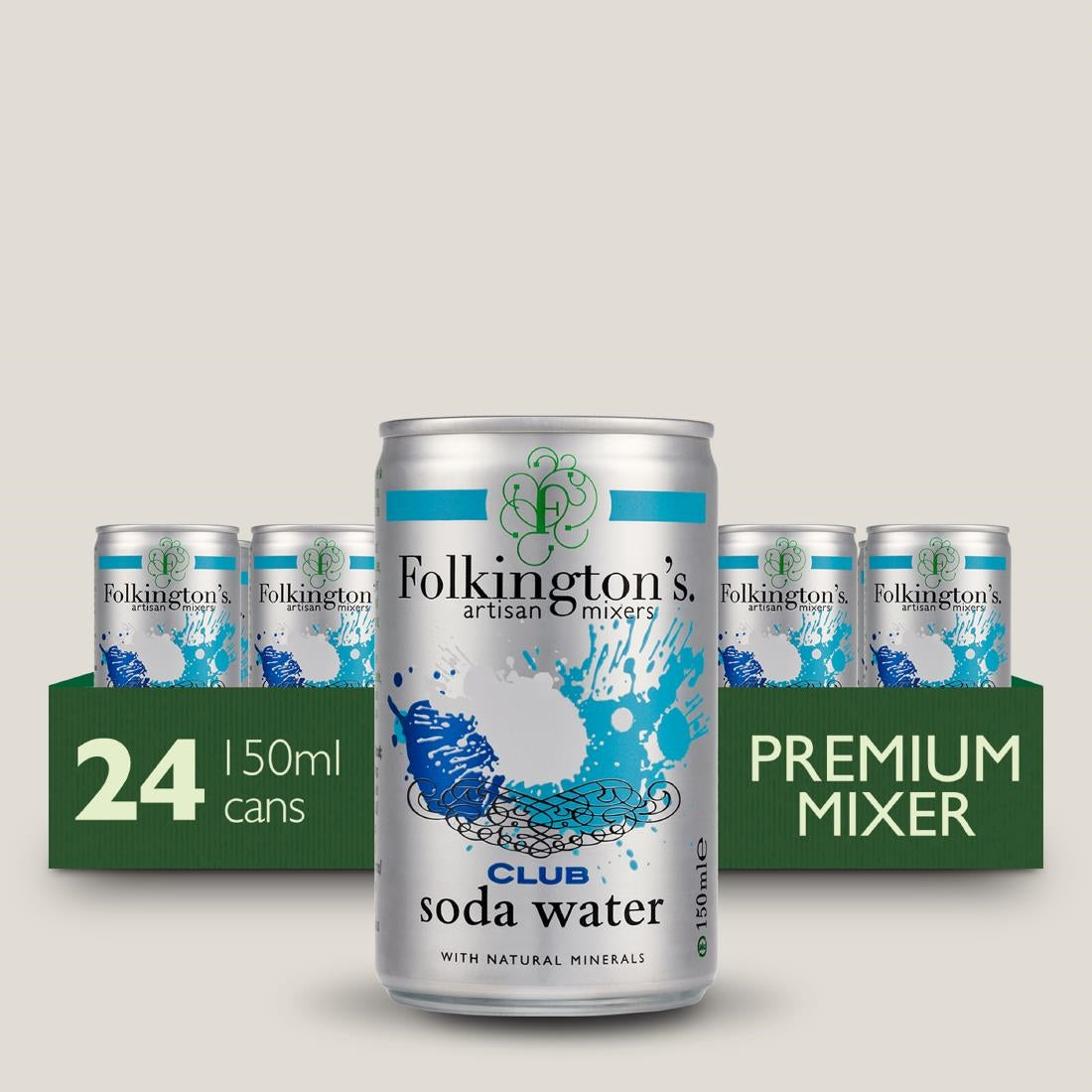 Folkington's Club Soda Can 150ml (24 Pack)