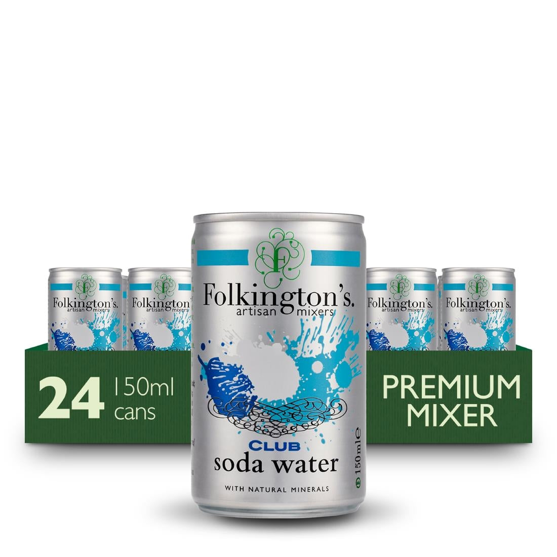 Folkington's Club Soda Can 150ml (24 Pack)