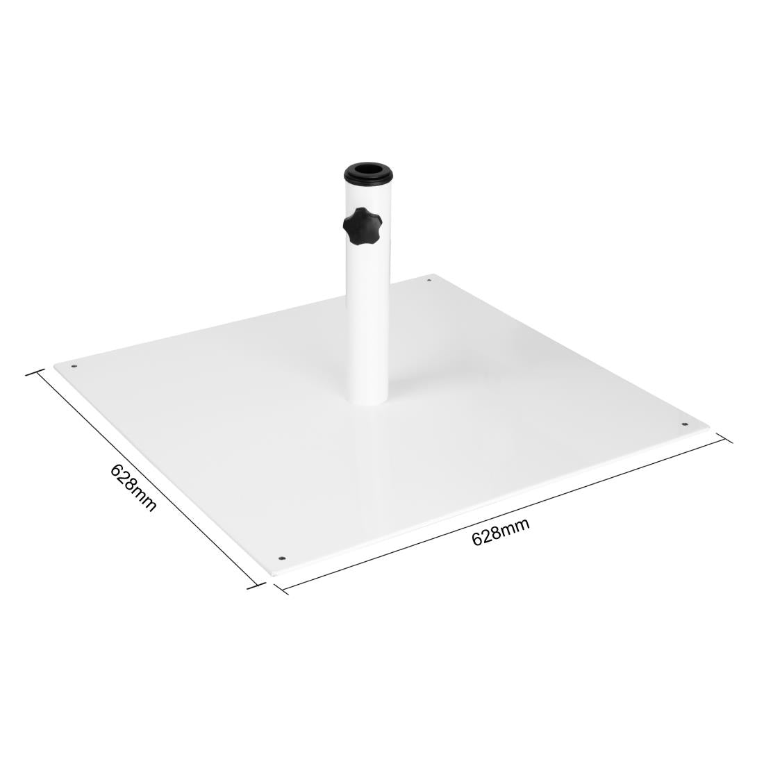 Bolero Flat Metal Parasol Base White - 18kg