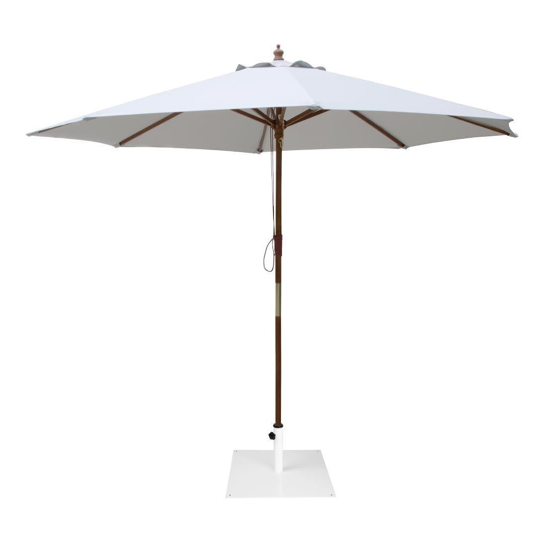 Bolero Flat Metal Parasol Base White - 18kg