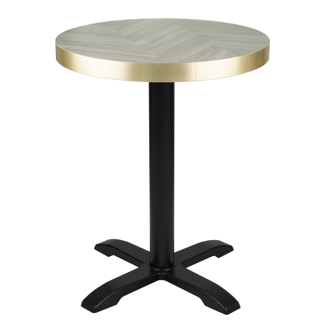 Bolero Pre-Drilled Round Table Top Chevron Design 600mm