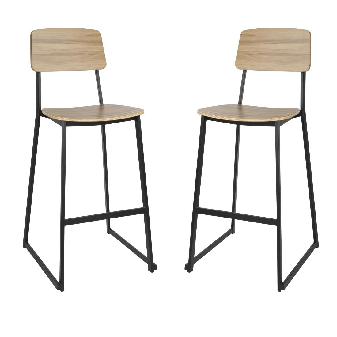 Bolero Beaufort Wooden Interior High Stools (2 Pack)