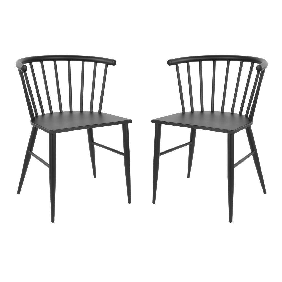 Bolero Harrowdene Black Spindle Chairs (2 Pack)