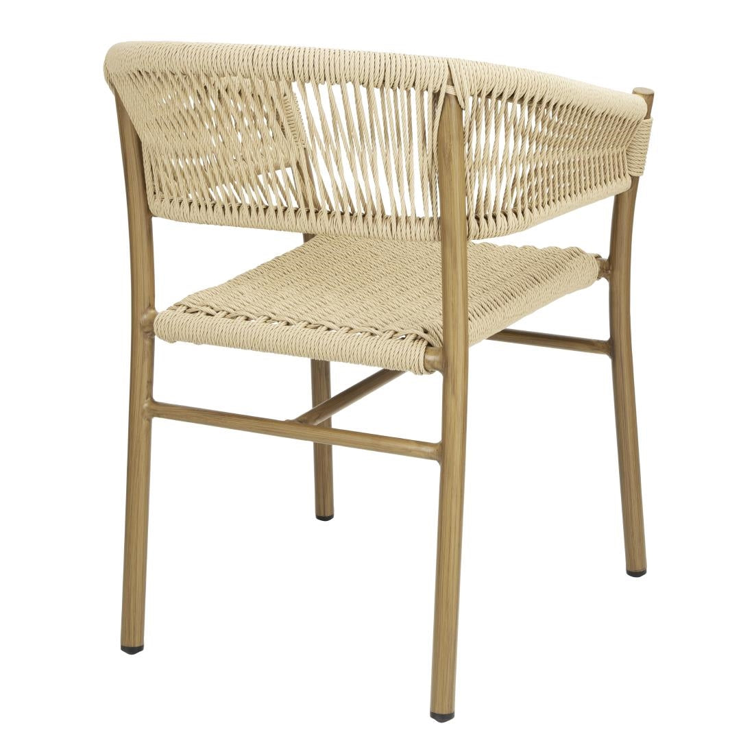 Bolero Florence Natural Rope Twist Wicker Chairs (2 Pack)