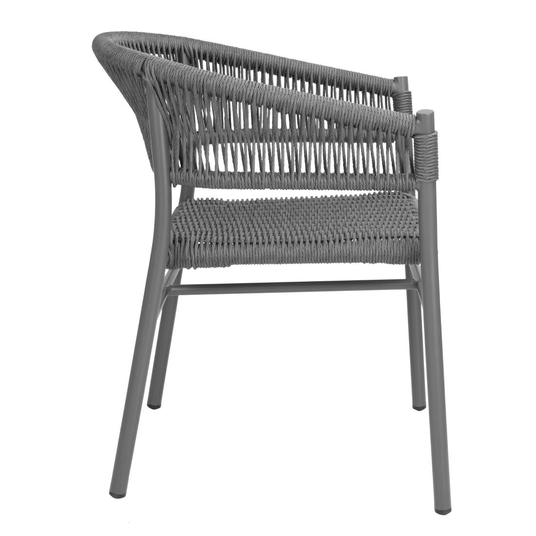 Bolero Florence Grey Mix Rope Twist Wicker Chairs (2 Pack)