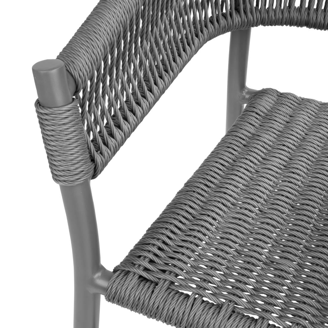 Bolero Florence Grey Mix Rope Twist Wicker Chairs (2 Pack)