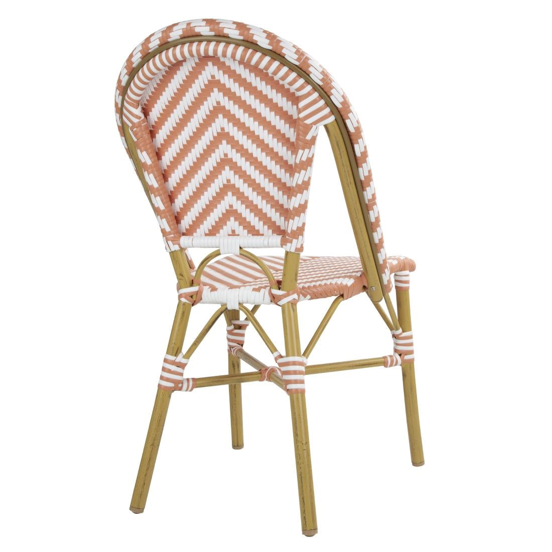 Bolero Parisian Style Rattan Side Chair Coral (2 Pack)